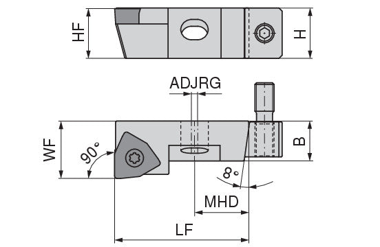 Ceratizit SHORT CLAMP HOLDER UKS16WOHX0804 90°AX CoreLine - Clamping - WO.X 6283930791 (0756354)