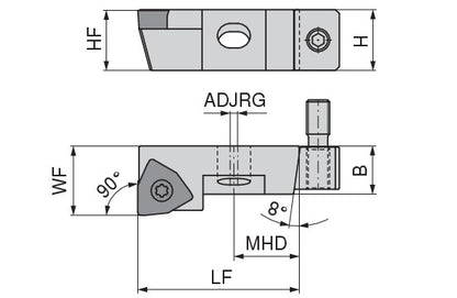Ceratizit SHORT CLAMP HOLDER UKS16WOHX0804 90°AX CoreLine - Clamping - WO.X 6283930791 (0756354)