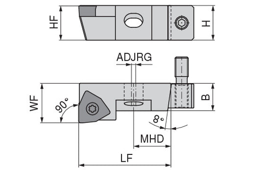 Ceratizit SHORT CLAMP HOLDER UKS16WOHX0804 90°AX CoreLine - Clamping - WO.X 6283930791 (0756354) [SKU:6283930791]