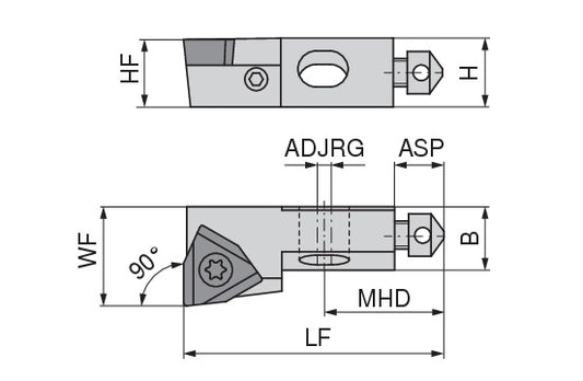 Ceratizit UKS8-802-90R38 CoreLine Short Clamping Holder 90° WO.X 6283910590 (0756335) [SKU:6283910590]
