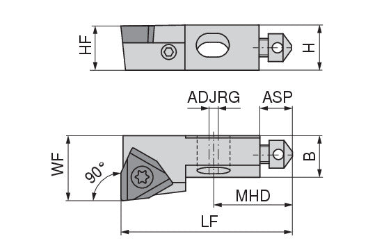 Ceratizit SHORT CLAMP HOLDER UKS8-818-90 R 32 CoreLine Clamping 90° WO.X 6283910490 (0756339)