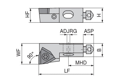 Ceratizit SHORT CLAMP HOLDER UKS10-801-90R38 CoreLine Clamping 90° WO.X 6283910690 (0756336)