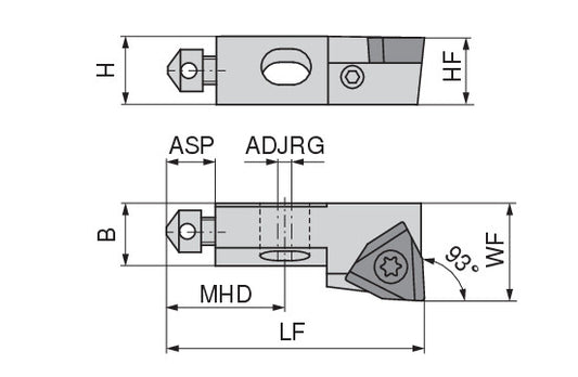 Ceratizit SHORT CLAMP HOLDER UKS10-801-93L38 CoreLine Clamping 93° WO.X 6283920693 (0756330) [SKU:6283920693]