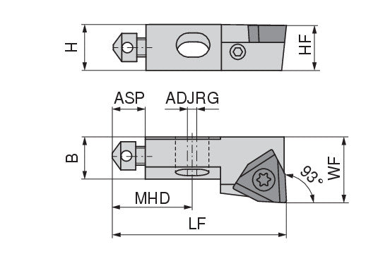 Ceratizit SHORT CLAMP HOLDER UKS10-801-93L38 KOMET MicroKom Short Clamping Holder 93° WO.X 6283920693 (0756330)