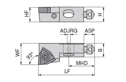 Ceratizit SHORT CLAMP HOLDER UKS10-801-93R38 CoreLine Clamping 93° WO.X 6283910693 (0756334)