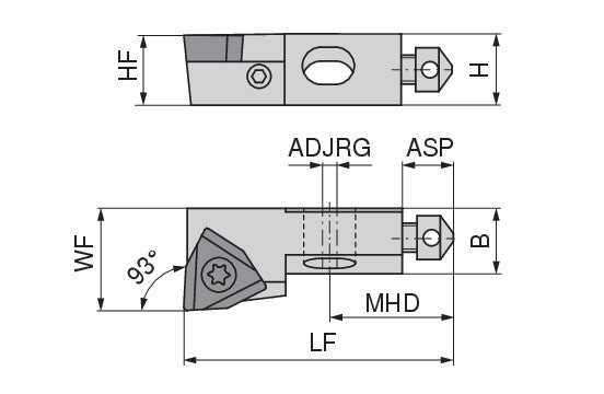 Ceratizit SHORT CLAMP HOLDER UKS10-801-93R38 KOMET MicroKom Short Clamping Holder 93° WO.X 6283910693 (0756334)