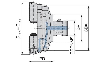 Ceratizit Doppelschneider ABS100 VDF165 MMS SpinTools - Adjustable Fine Twin Cutter 90° - Twin G01 6284327191 (0759430)