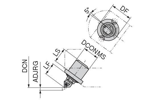Ceratizit CARTRIDGE, Top Adjust D=19.05 W3213 CoreLine - Precision Turning Insert (angled installation) - M31 6284836500 (0756542)