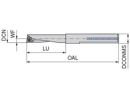 Ceratizit BORING BAR WITH THROUGH COOLANT Ø5,6 CoreLine - bar, Vibration-optimized - hi.flex 6285210600 (0756251)