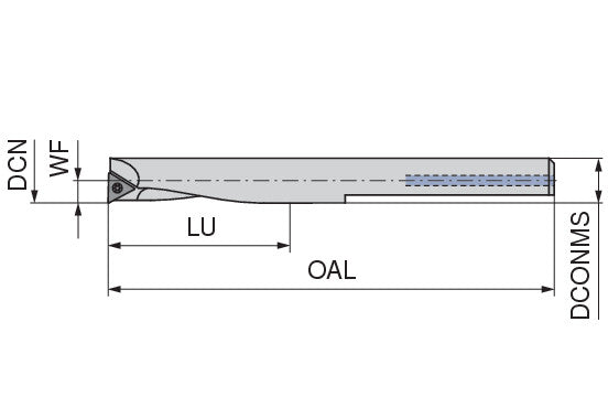 Ceratizit BORING BAR UJ 9.0 C.DIA. 8MM SHK R.H. CoreLine - bar, Vibration-optimized - hi.flex 6285200800 (0756219)