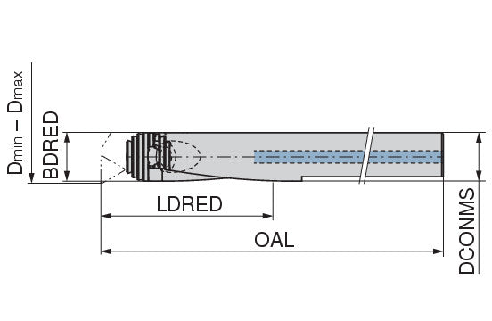 Ceratizit ADAPTOR Ø12 CoreLine - Carbide Boring Shank - hi.flex 6285301300 (0756449)