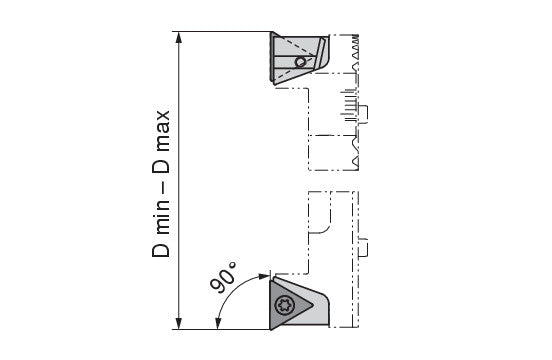 Ceratizit Insert Seating Ø39-53 D54; SpinTools Indexable 90° Twin G01 6287705300 (0756399)