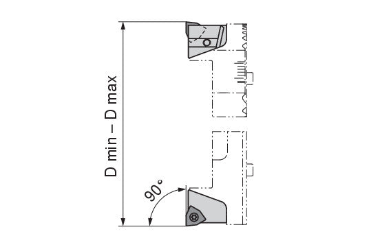 Ceratizit SEATING Ø 83-124/Ø109-167/90° W2924 SpinTools Indexable Insert Twin G01 6287916700 (0756405)