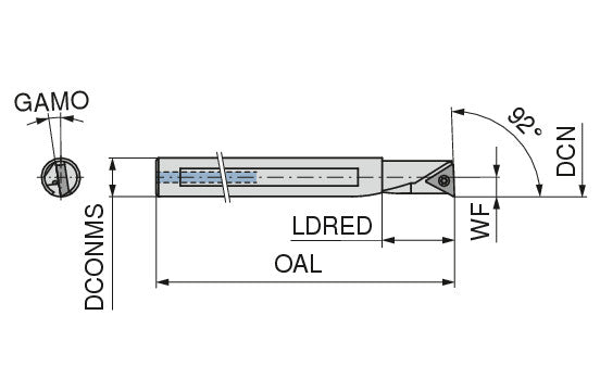 Ceratizit BORING BAR UJ7.9 DIA.8MM SHK LH/WC CoreLine - 6282720800 (0756211)