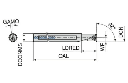 Ceratizit BORING BAR UJ7.9 DIA.8MM SHK LH/WC CoreLine - 6282720800 (0756211)