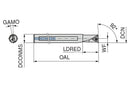 Ceratizit BORING BAR UJ11.9 DIA.12MM SHK LH/WC KOMET MicroKom - Boring Bar 6282721200 (0756213)