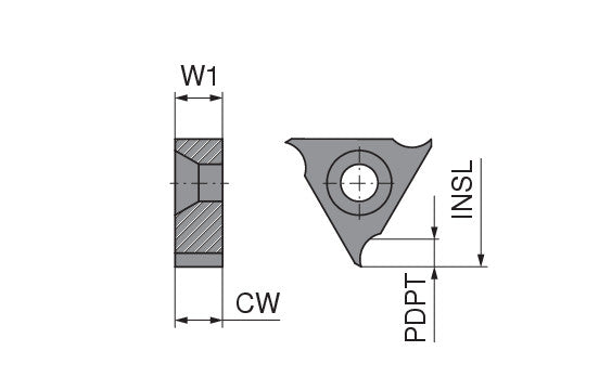 Ceratizit S300.03.2,34.10,6 TI500 CoreLine - Milling Insert Without profile, Ground Ready-for-use - System 50851304 (0769654)