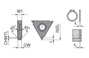 Ceratizit S300.02.1,93.17,5.1,25.MKB TI500 ModuSet - Milling Inserts For circlip Grooves With Chamfer 50852317 (0769666)