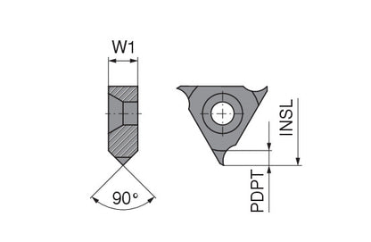 Ceratizit S300.02.17,5.90°.2,5 TI500 CoreLine - Milling Insert For Chamfering And deburring - System 50857314 (0769704)