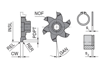 Ceratizit POLYGON.10.1,68.26,0.6°.Z6.OKB TI500 CoreLine - Milling Insert For circlip Grooves Without Chamfer - 50880324 (0769848)
