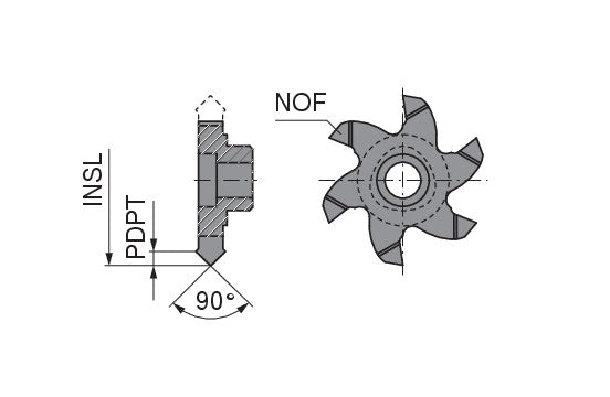 Ceratizit POLYGON.6.1,5.11,7.90°.Z3 TI500 CoreLine - Milling Insert For Chamfering And deburring - 50884294 (0769892)