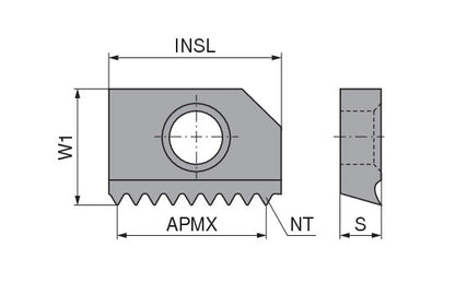 Ceratizit GZG.15.M3,0.IR/IL.Z5 TI500 CoreLine - Thread Milling Insert - 50885370 (0769907)