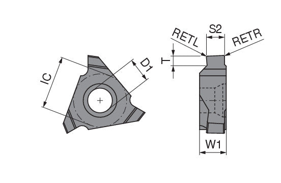 Ceratizit INSERT TNAX1604ZZR-315FBK8425 CoreLine Milling Inserts For circlip Grooves With Chamfer 5089916000 (0756549)
