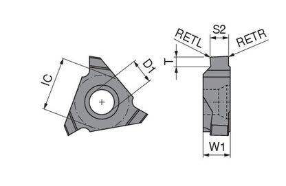 Ceratizit INSERT TNAX1604ZZR-315FBK8425 CoreLine Milling Inserts For circlip Grooves With Chamfer 5089916000 (0756549)