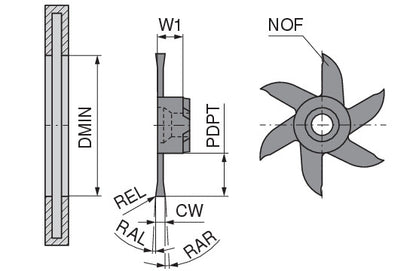 Ceratizit MINIMILL.22/37.0,8.Z6 CWX500 CoreLine - Milling Insert For Part-off - 53013708 (0771694)