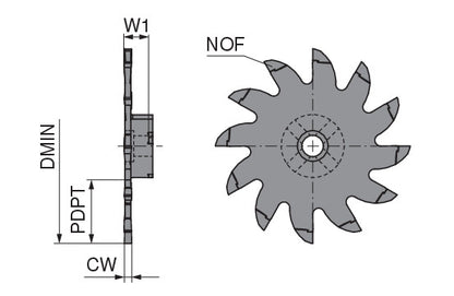 Ceratizit MINIMILL.XL.50.0,5.Z12 CWX500 CoreLine - Milling Insert For Slot And Multipurpose Milling - 5301700500 (0771732)
