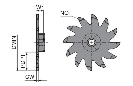 Ceratizit MINIMILL.XL.50.1.Z12 CWX500 CoreLine - Milling Insert For Slot And Multipurpose Milling - 5301701000 (0771733)