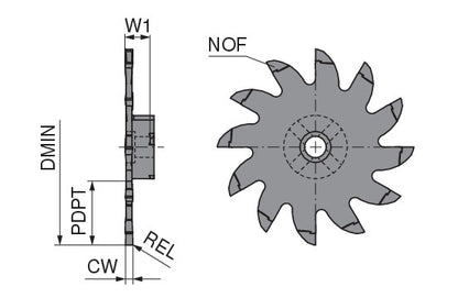 Ceratizit MINIMILL.XL.50.2.Z12 CWX500 CoreLine - Milling Insert For Slot And Multipurpose Milling - 5301702000 (0771735)