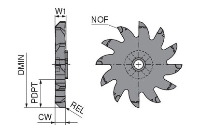 Ceratizit MINIMILL.XL.50.6.Z12 CWX500 CoreLine - Milling Insert For Slot And Multipurpose Milling - 5301706000 (0771740)