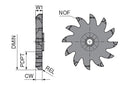 Ceratizit MINIMILL.XL.50.6.Z12 CWX500 ModuSet - Milling Insert For Slot And Multipurpose Milling 5301706000 (0771740)