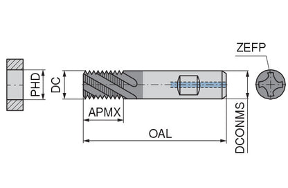 Ceratizit SGF.M0,5.12.HB.8.IR/IL.IK TI500 CoreLine - Shank Thread Milling Cutter - 5482800800 (0761450)