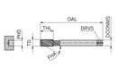 Ceratizit SL15 ST EL.M14-ISO2-6H.DIN376-E Blind Hole Machine taps, Right Hand 22080140 (0748139)