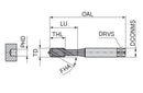 Ceratizit VA-PM.M4.ISO2-6H.DIN371-C Blind Hole Machine taps, Right Hand 23426040 (0764464)