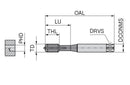 Ceratizit DuoTap ST LH ES.M5.ISO2X-6HX.DIN352-C Through Hole / Blind Hole Machine Taps 22019050 (0747926)