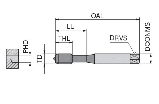 Ceratizit DuoForm EC.M1,6.ISO2X-6HX.DIN2174-C TIN Through Hole / Blind Hole Machine Thread formers, Right Hand 22100016 (0731111)