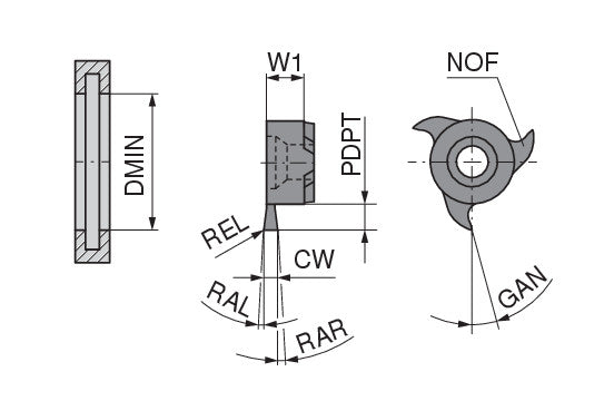 Ceratizit MINIMILL.14.1,0.2,5.Z3 CWX500 ModuSet - Milling Insert For Groove Milling 53007210 (0771539)