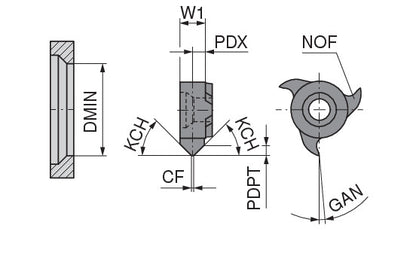 Ceratizit MINIMILL.10.0,35.15°.Z6 CWX500 CoreLine - Milling Insert For Groove Milling And Chamfering - 53009015 (0771603)
