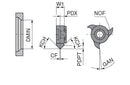 Ceratizit MINIMILL.10.1,2.45°.Z6 CWX500 ModuSet - Milling Insert For Groove Milling And Chamfering 53009045 (0771607)