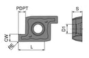 Ceratizit PM 25LG 353004-M20 CTPP430 EcoCut HM indexable Insert PM-L 70289530 (0752221)
