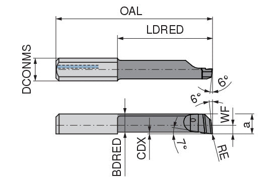 Ceratizit ULTRAMINI.LX050.7-30R20.IK DPX77S CoreLine Inserts For Internal Turning 73001757 (0772601)
