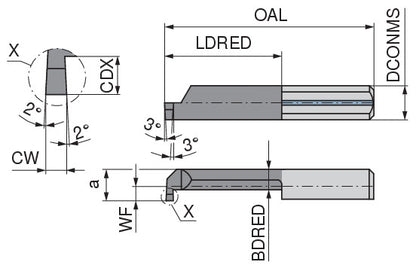 Ceratizit ULTRAMINI.R004.0100-10.IK K10F TIN CoreLine Inserts For Internal Grooving 73002540 (0772604)