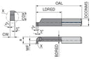 Ceratizit ULTRAMINI.R006.0150-22.IK K10F TIN UltraMini Inserts For Internal Grooving 73002562 (0772611)