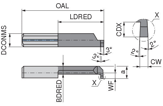 Ceratizit ULTRAMINI.L005.0200-20.IK K10F TIN CoreLine Inserts For Internal Grooving 73003553 (0772674)