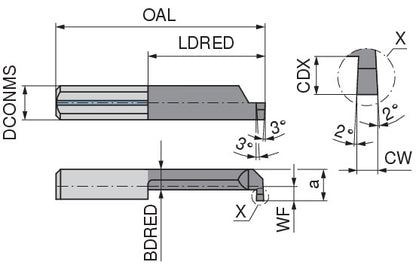 Ceratizit ULTRAMINI.L006.0100-25.IK K10F TIN CoreLine Inserts For Internal Grooving 73003662 (0772700)
