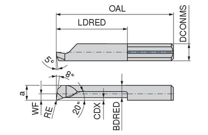 Ceratizit ULTRAMINI.R050.7-20.IK K10F CoreLine Inserts For Internal Turning And Profiling 73004072 (0772752)