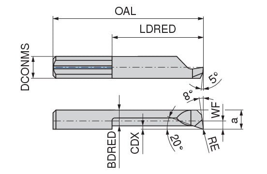 Ceratizit ULTRAMINI.L050.5-10.IK K10F CoreLine Inserts For Internal Turning And Profiling 73005051 (0772835)